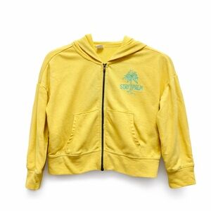 Old Navy Yellow Kids Hoodie with Palm Tree Graphic